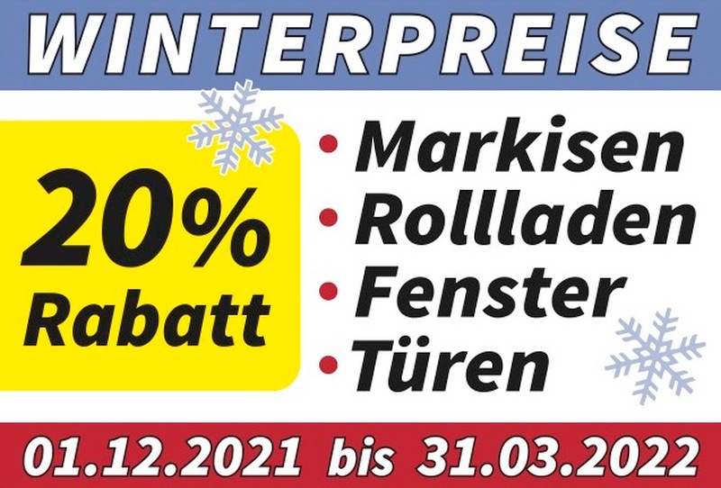 20 % auf Markisen, Rollläden, Fenster, Türen, Ahrensfelde